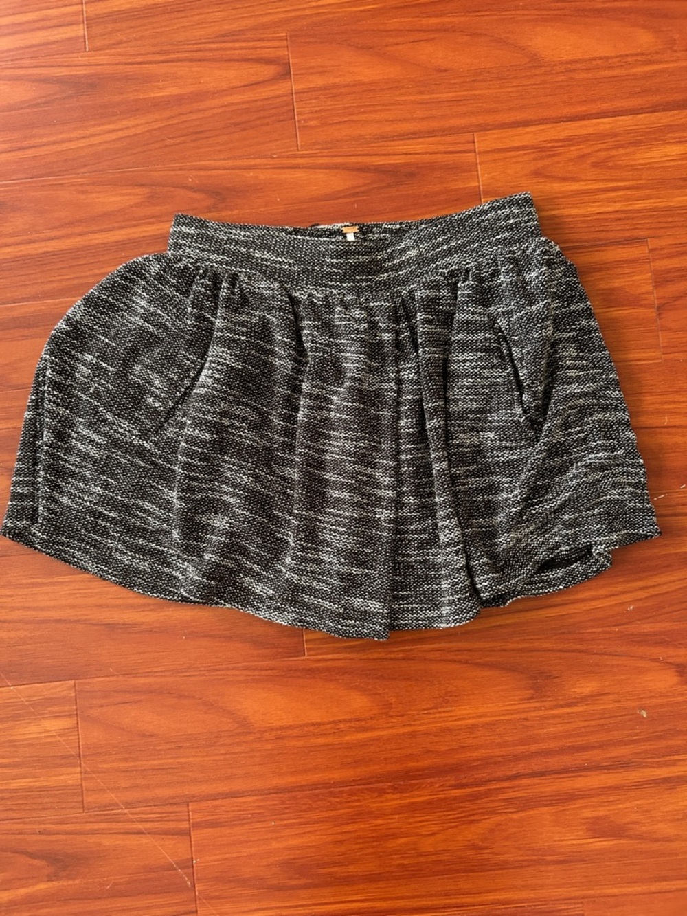Free People Black and White Textured Mini Skirt - Picture 1 of 3